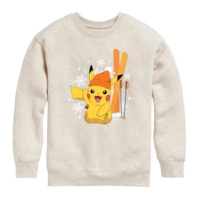 Флисовая толстовка для мальчиков - Pokémon - Pika Skii- Youth Crew с графическим принтом и длинным рукавом из натурального флиса