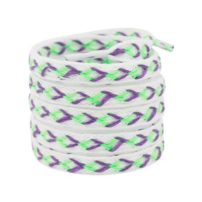 Контрастные цветные Плоские толстые плетеные шнурки Twist Woven длиной 0,47 дюйма, 2 пары