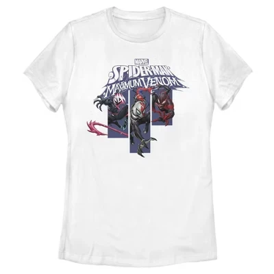 Женская футболка с изображением Человека-паука Maximum Venom белого цвета