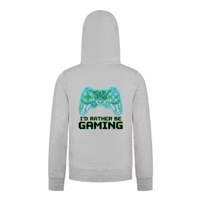 Толстовка на молнии с надписью “I'd Rather Be Gaming” – Крутая толстовка с игровым контроллером