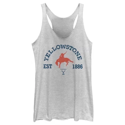 Женская майка Racerback силуэта Distressed Rider Est. 1886, белая