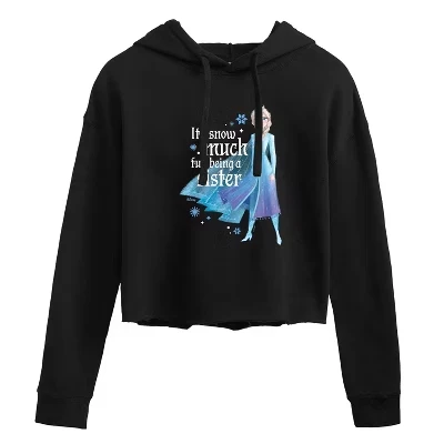 Женское укороченное худи Frozen 2 Elsa, черное
