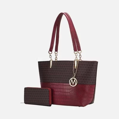 Женская вместительная внутренняя сумка Sasha Tote из веганской кожи от Mia K red