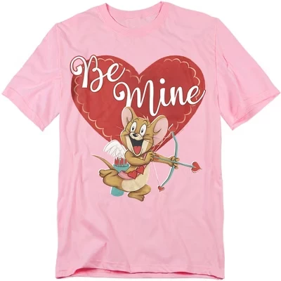 Men's Tom And Jerry Valentine's Day Be Mine T-Shirt pink