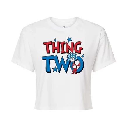 Женская укороченная футболка Dr. Seuss Thing Two, белая