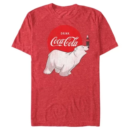 Мужская футболка с белым медведем Coca-Cola red heather