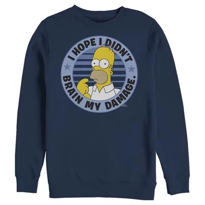 Мужской свитшот The Simpsons Brain My Damage, синий