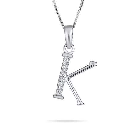Кулон Bling Jewelry с буквой K, серебро 925, серебристый