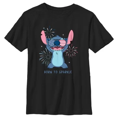 Футболка для мальчиков Lilo & Stitch «Born to Sparkle», черная