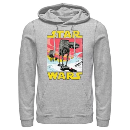Мужское худи STAR WARS Empire Strikes Back AT-AT, серый меланж