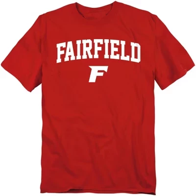 Мужская футболка Fairfield University с одноцветной аркой красного цвета