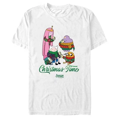 Мужская футболка Adventure Time Рождество, белая