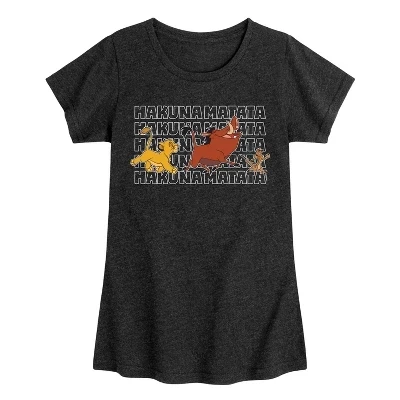 Футболка для девочек Disney Hakuna Matata, черная