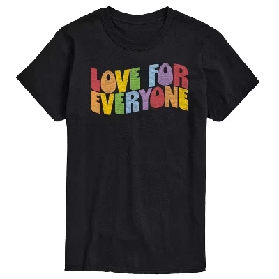 Мужская футболка с коротким рукавом и радужным рисунком Love For Everyone, черная