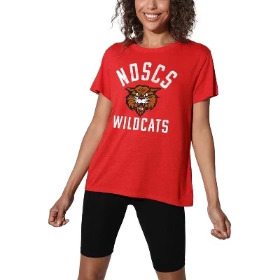 Women's North Dakota State College of Science Large Logo Loose T-Shirt red