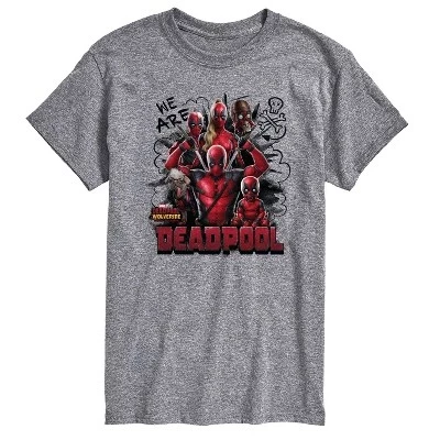 Мужская футболка с коротким рукавом We Are Deadpool Doodles с графическим рисунком athletic heather