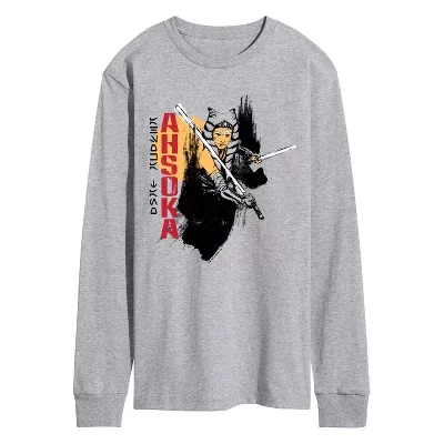 Мужская футболка Ahsoka Brush с длинным рукавом и графическим рисунком athletic heather