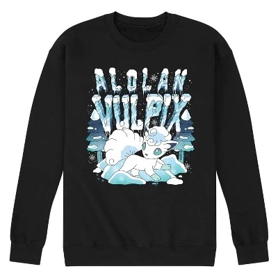 Мужская флисовая толстовка с рисунком покемона от Alolan Vulpix Ice Winter, черная