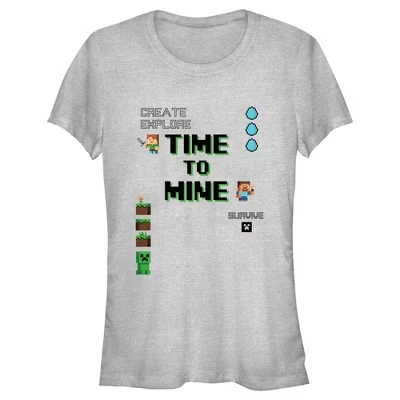 Женская футболка Minecraft «Стив и Алекс», меланжевая