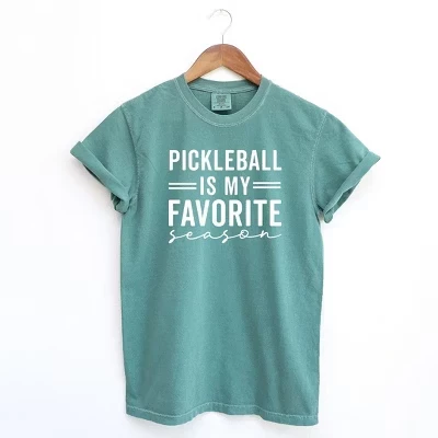 Женская футболка Pickleball - Моя любимая сезонная одежда с коротким рукавом, окрашенная в зеленый цвет