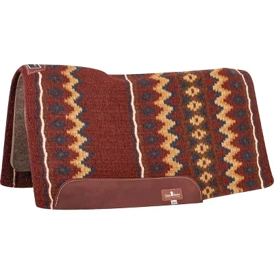 Накидка для седла Western Saddle Pad - 1/2-дюймовый войлок из натуральной шерсти, верх ручной работы, рельефная спинка и рельеф увядания