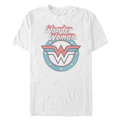 Мужская футболка с логотипом ретро-комиксов Wonder Woman белого цвета