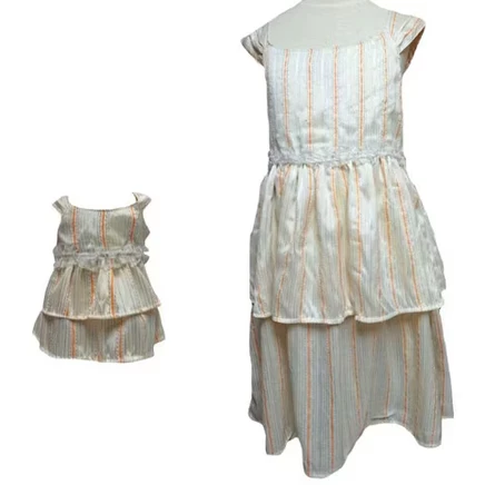 Платья для девочки и куклы Doll Clothes Superstore, кремовые