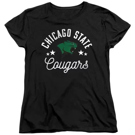 Женская футболка Cougars из Чикагского государственного университета, черная