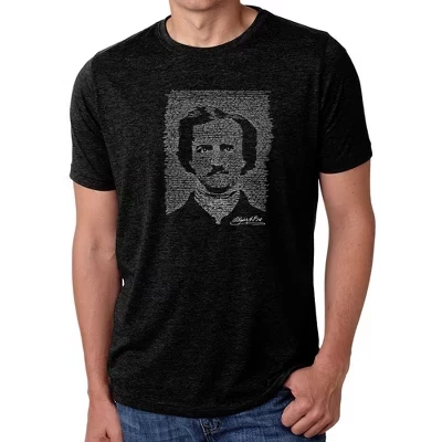 Мужская футболка премиум-класса с надписью Word Art - EDGAR ALLEN POE - Черный ВОРОН