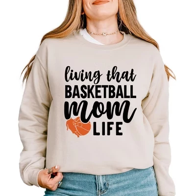 Женская толстовка с рисунком Basketball Mom Life dust