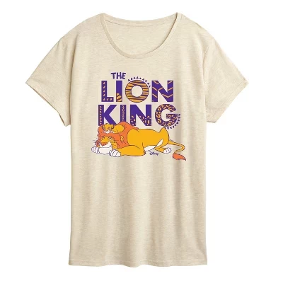 Женская футболка The Lion King, Симба и Муфаса, бежевая