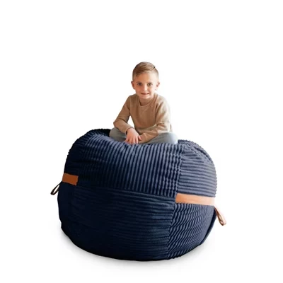 Кресло-мешок Bean Bag со съемным чехлом, наполнителем из пенопласта, разных размеров и тканей, для всех возрастов, синего цвета