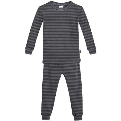 Детская полосатая пижама City Threads, угольно-серая