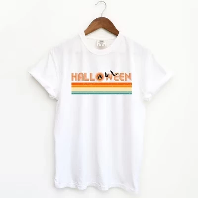 Женская футболка simply sage market retro halloween в полоску, белая