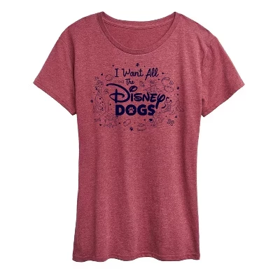 Женская футболка Disney «Кошки и собаки», бордовая