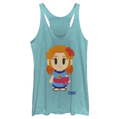 Женская спортивная майка Legend of Zelda's Awakening от Marin Avatar Racerback синего цвета