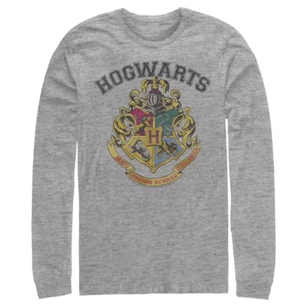 Мужская футболка Harry Potter Vintage Hogwarts Crest, в сером меланже