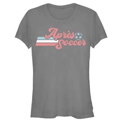 Женская футболка Juniors Womens Lost Gods Apres Soccer в ретро-полоску цвета древесного угля