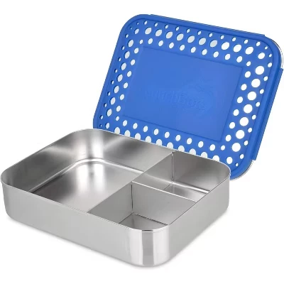 Ланч-бокс LunchBots Large Trio из нержавеющей стали, синий