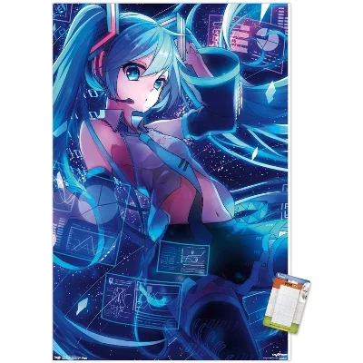 Постер Trends International Hatsune Miku без рамки, белый