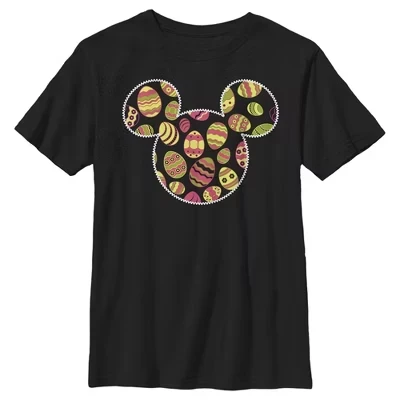 Футболка с пасхальными яйцами и мышиными ушками от Mickey & Friends для мальчика, черная