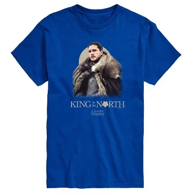 Мужская футболка King In The North с коротким рукавом и рисунком королевского синего цвета