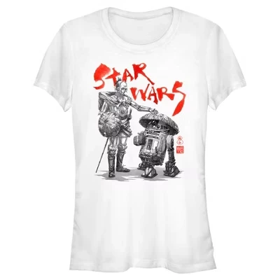 Женская футболка Juniors Womens : Visions Anime Droids белого цвета