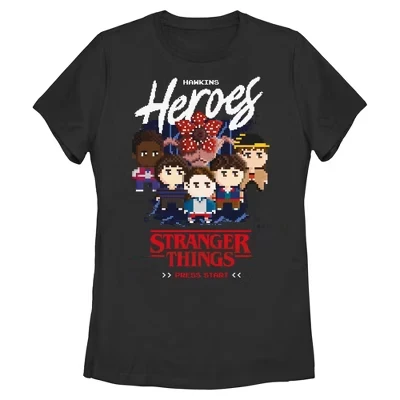 Женская футболка Stranger Things «Герои Хокинса», черная