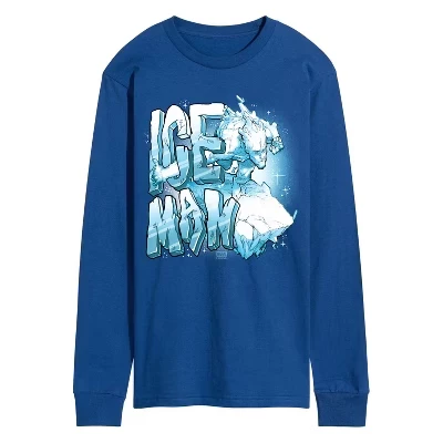 Мужская футболка с длинным рукавом и графическим рисунком Iceman Name синего цвета