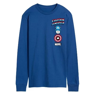Мужской лонгслив Marvel Captain America Logo Stack, синий