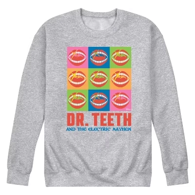 Мужская флисовая толстовка Athletic Heather с графическим рисунком Dr. Teeth и сеткой для рта Electric Mayhem