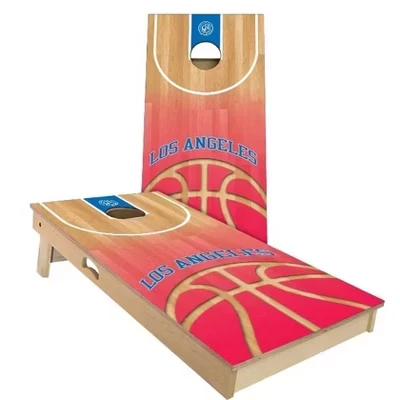 Набор досок для баскетбола LA Basketball Cornhole | Включает в себя (2) доски, (8) Сумки и дополнительные аксессуары, а также чехол для переноски