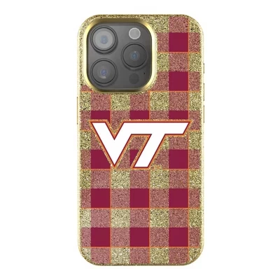 Чехол для мобильного телефона NCAA ACC Universities в клетку с золотыми украшениями для Apple iPhone virginia tech hokies
