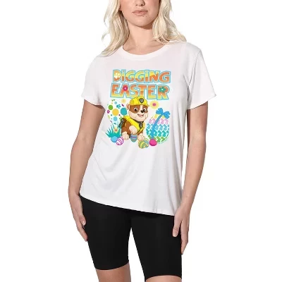 Paw Patrol, Копающий Пасху в Щебне, женская свободная футболка White белый